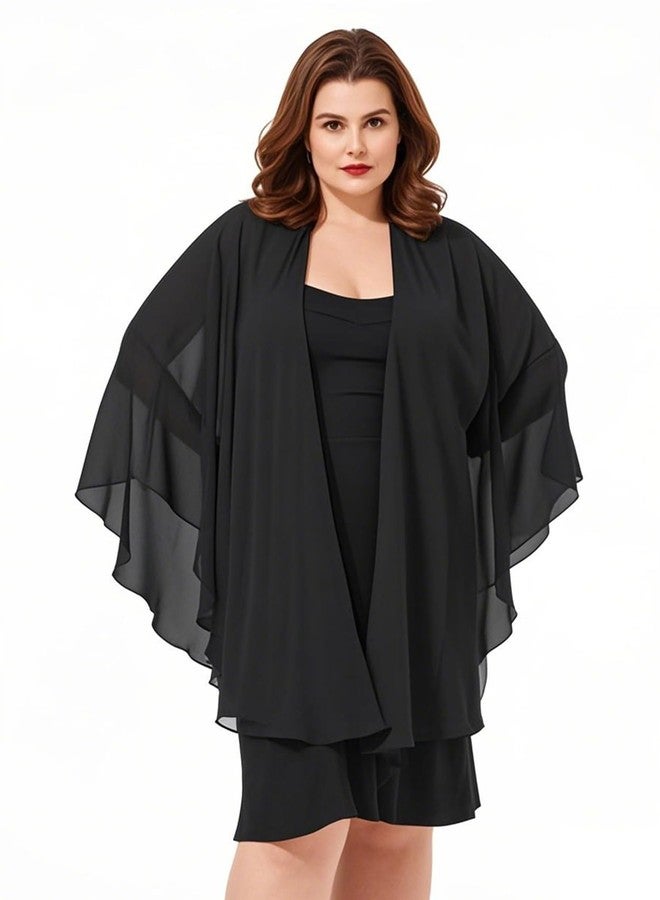 BEAUTELICATE Chiffon Shawl Bridal Wedding Wrap Long Evening Scarves Scarf Black - Image 3