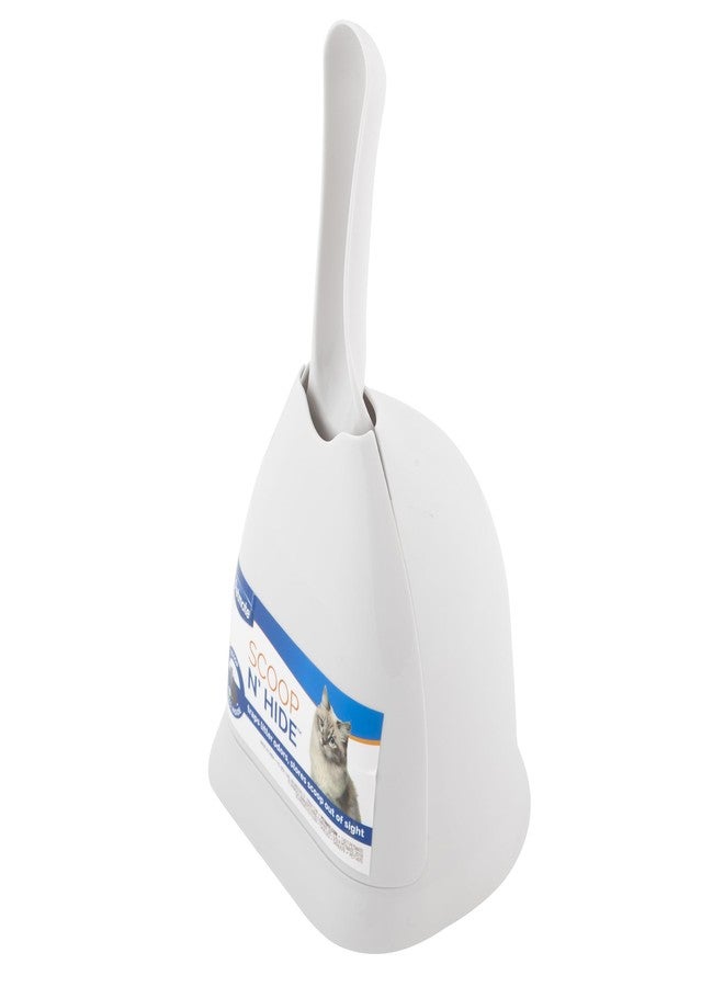 Petmate Scoop N' Hide Cat Litter Scoop with Discreet Litter Scoops Holder; White - Image 1