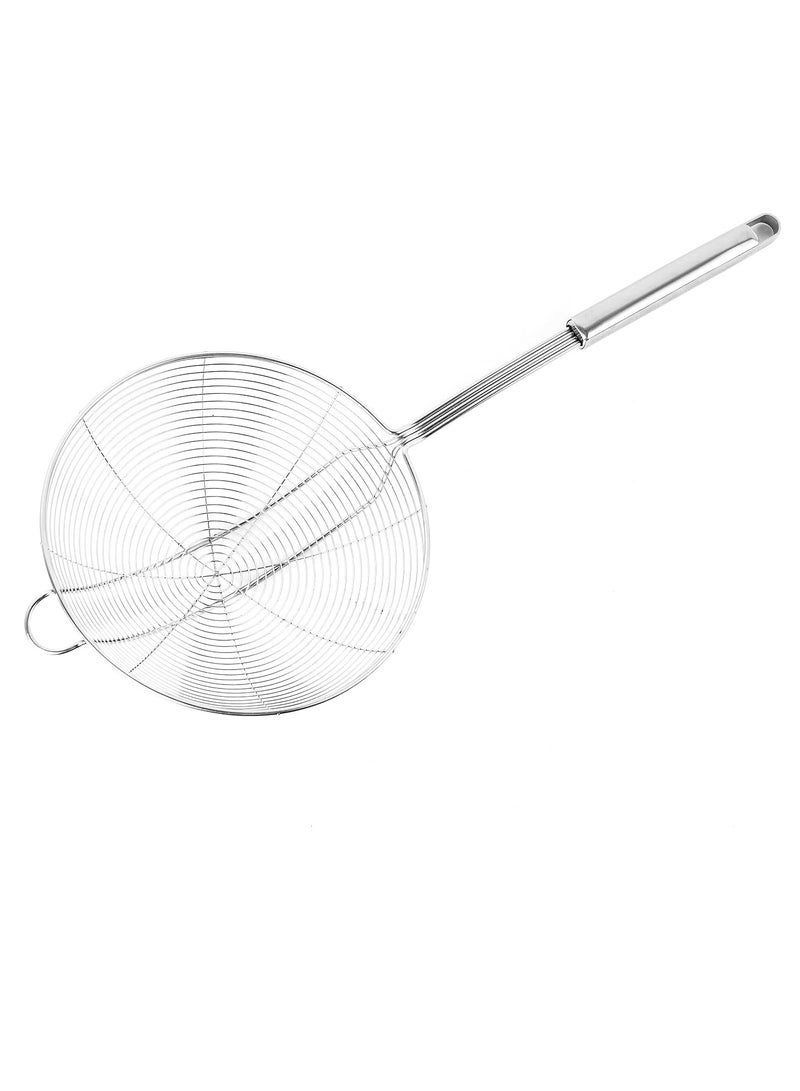 ريد ليف ملعقة مصفاة عنكبوتية صلبة مزدوجة الخطاف من الفولاذ المقاوم للصدأ - أداة مطبخ 5.5 بوصة للمعكرونة - Image 1