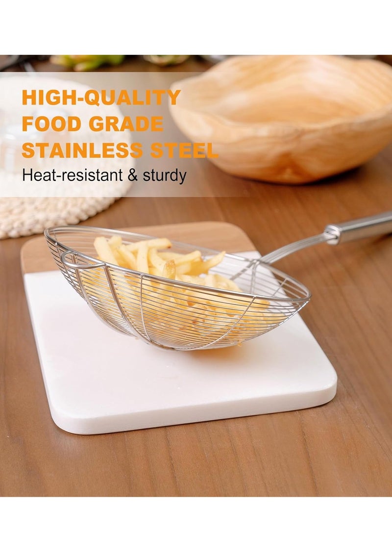 ريد ليف ملعقة مصفاة عنكبوتية صلبة مزدوجة الخطاف من الفولاذ المقاوم للصدأ - أداة مطبخ 5.5 بوصة للمعكرونة - Image 3