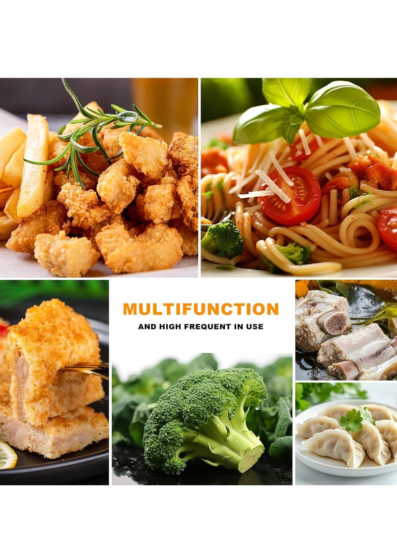 ريد ليف ملعقة مصفاة عنكبوتية صلبة مزدوجة الخطاف من الفولاذ المقاوم للصدأ - أداة مطبخ 5.5 بوصة للمعكرونة - Image 4