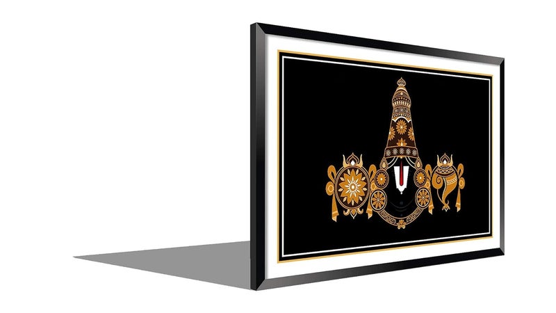 DBrush GodLord Tirupati Balaji Painting Photo Frame For Living room Wall And Office 12x18 Inch Synthetic Wood landscape Without Glass Frame Width 05 Inch - Image 4
