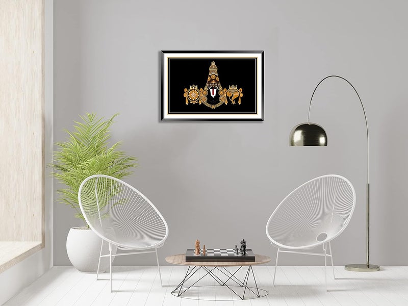 DBrush GodLord Tirupati Balaji Painting Photo Frame For Living room Wall And Office 12x18 Inch Synthetic Wood landscape Without Glass Frame Width 05 Inch - Image 3