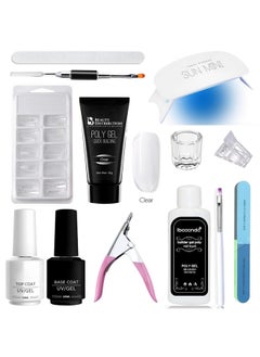 BOOBEEN 13 IN 1 Poly Nail Gel Extension Kit for Builder Gel UV Nail Art Kit Nail Extension Set 30 ML( POLYGEL, TIPS, CLIP, DAPPEN DISK, TIP CUTTER, TOP COAT , BASE COAT, GEL BRUSH, BRUSH, FILER, 6 IN 1 FILER, UV LIGHT (CLEAR) - pzsku/ZF26678FBB610D4F5348EZ/45/_/1738305515/5782abc3-57c6-45fb-8c73-de00bd0c329a