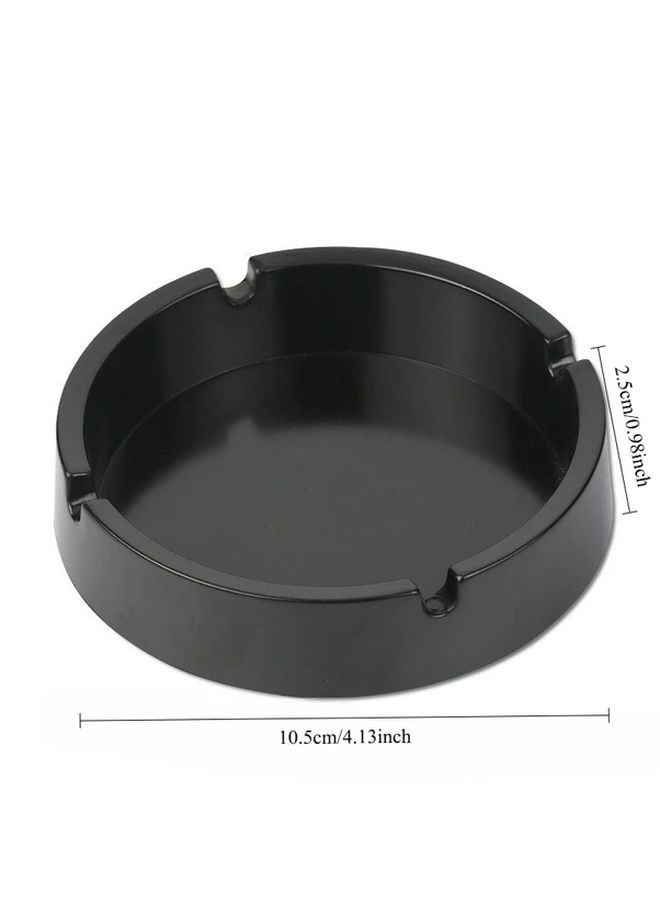Black Melamine Resin Ashtray Round Anti Slip High Temperature Proof Design - Image 3