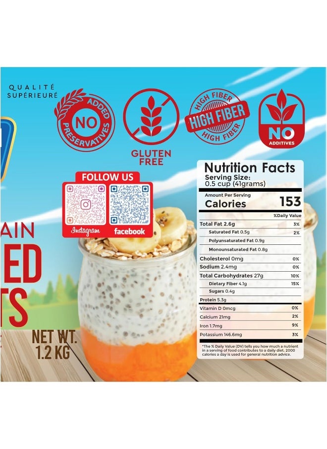 American Harvest American Harvest Rolled Oats In Jar 1.2kg | Old Fashioned | Gluten Free  - Image 2