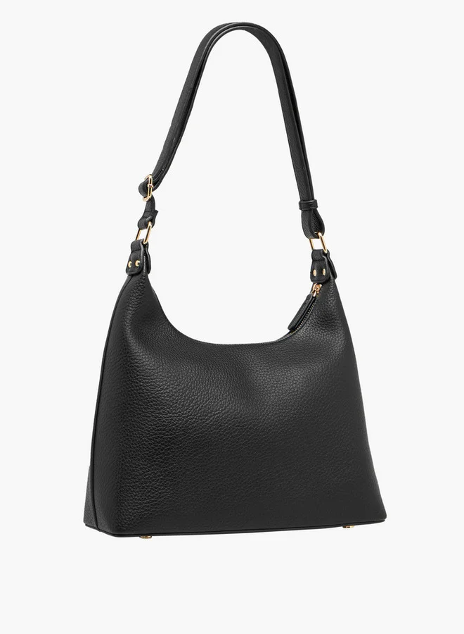Celeste Textured Shoulder Bag with Zip Closure