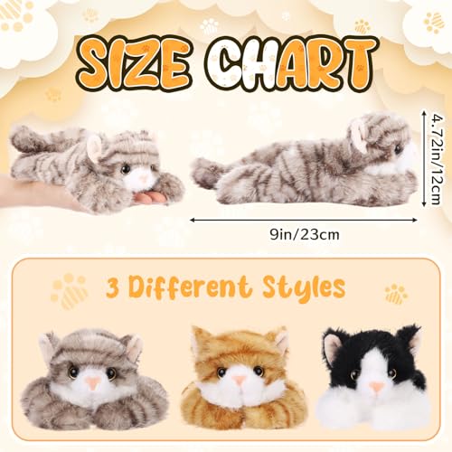 Harrycle 3 Pcs 9 Inch Cat Stuffed Animal Plush Gift Cute Kitten Plush Toys Small Cat Stuffed Animal Soft Sleeping Supplies for Boys Girls Easter Birthday Baby Shower Party FavorsSweet Style - Image 5