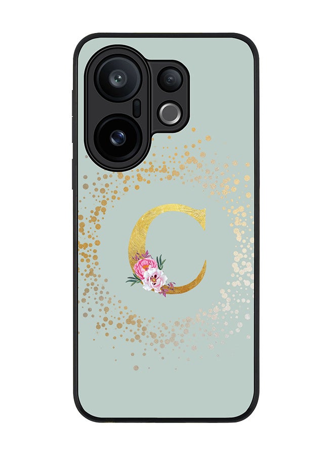 Stylizedd For vivo X200 FE / S30 Pro mini Case,Slim fit Camera Protection, Shockproof Thin Phone cover  - Custom Monogram Floral - C  (Light Grey )