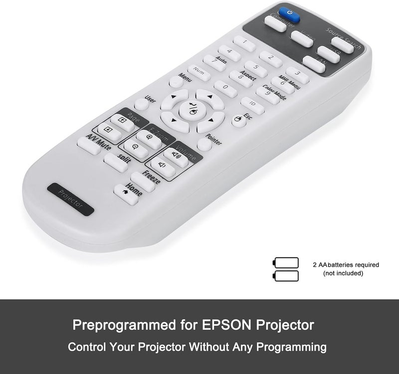 Litance جهاز التحكم عن بعد للبروجيكتور 2173589 لـ Epson BrightLink 675Wi+ 675Wi 680Wi 685Wi+ 685Wi 695Wi+ 695Wi 696Ui 710Ui Home Cinema LS100 PowerLite 670 675W 680 685W 700U (2173589) - Image 2