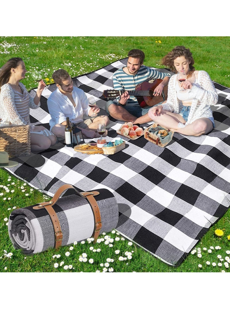 MIXDE Large 79''x79'' Waterproof Picnic Blanket - 3 Layered Foldable Outdoor Picnic Mat Perfect for Park and Beach, Grass/Water Resistant - Beach Blanket/Picnic Blankets - Image 2