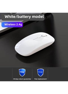Wireless Mouse Charging Silent Bluetooth Dual-Mode Home Office Laptop Desktop Unlimited Mouse Silent-Specification:White Wireless Version [battery Version + Powerful Battery Life]