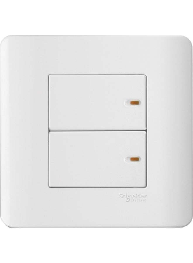 Schneider Electric E8432/1 WE Schneider Electric  Zencelo - 16A 250V – 2 gang 1 way switch