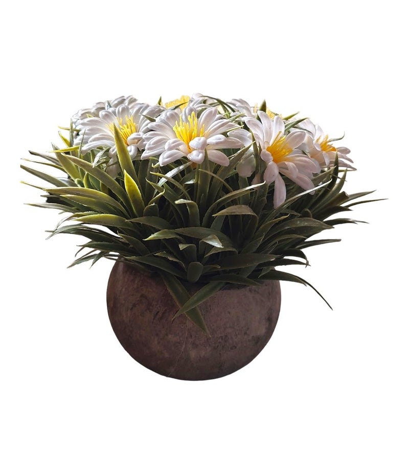 Lilone Set of 2 Artificial Plants with Pot 13 cm x 13 cm Paper Pulp Pot Realistic Look 2xPot_E10 - Image 2