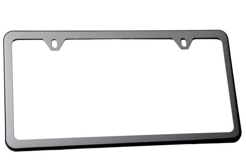 LFPartS Slim Style Polished Stainless Steel License Plate Frame Gunmetal Black Finish - Image 3