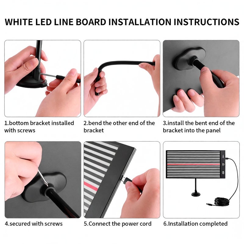 Car LED Stripe Line Board Acrylic Paintless Dent Repairing Tool Reflector Light with 3 Different Brightness Controls & Adjustable Holder USB Line for Car Body Dent Removal - Image 5