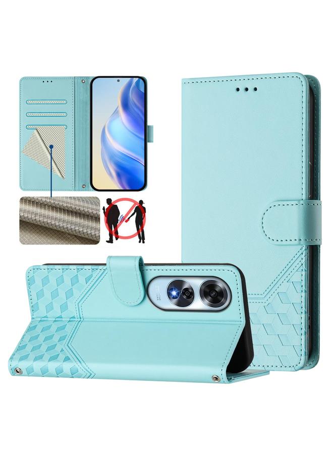 S-TOP Case For OPPO A60 4G Global Honeycomb Embossing RFID Leather Phone Case - Image 1