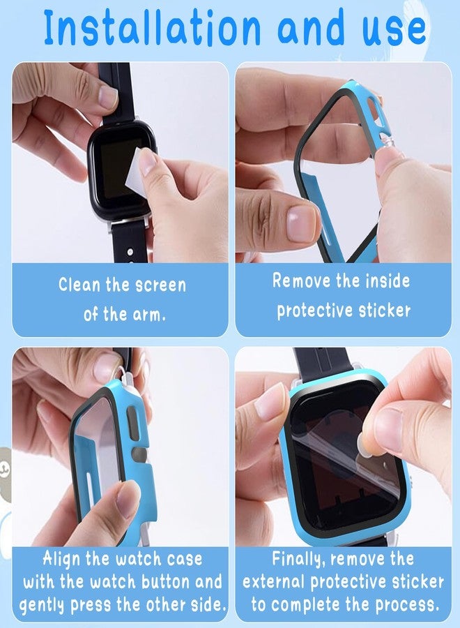 surundo Compatible with Gizmo Watch 3 Screen Protector Case, Hard PC with Tempered Glass High Definition Scratch Resistant Overall Bumper Cover Shell for Verizon Gizmo Watch 3 - Image 4