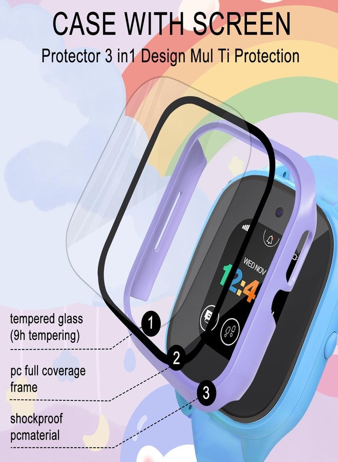 surundo Compatible with Gizmo Watch 3 Screen Protector Case, Hard PC with Tempered Glass High Definition Scratch Resistant Overall Bumper Cover Shell for Verizon Gizmo Watch 3 - Image 2