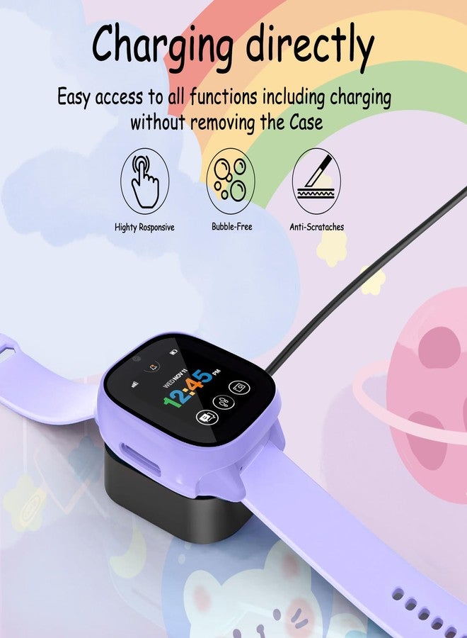 surundo Compatible with Gizmo Watch 3 Screen Protector Case, Hard PC with Tempered Glass High Definition Scratch Resistant Overall Bumper Cover Shell for Verizon Gizmo Watch 3 - Image 5