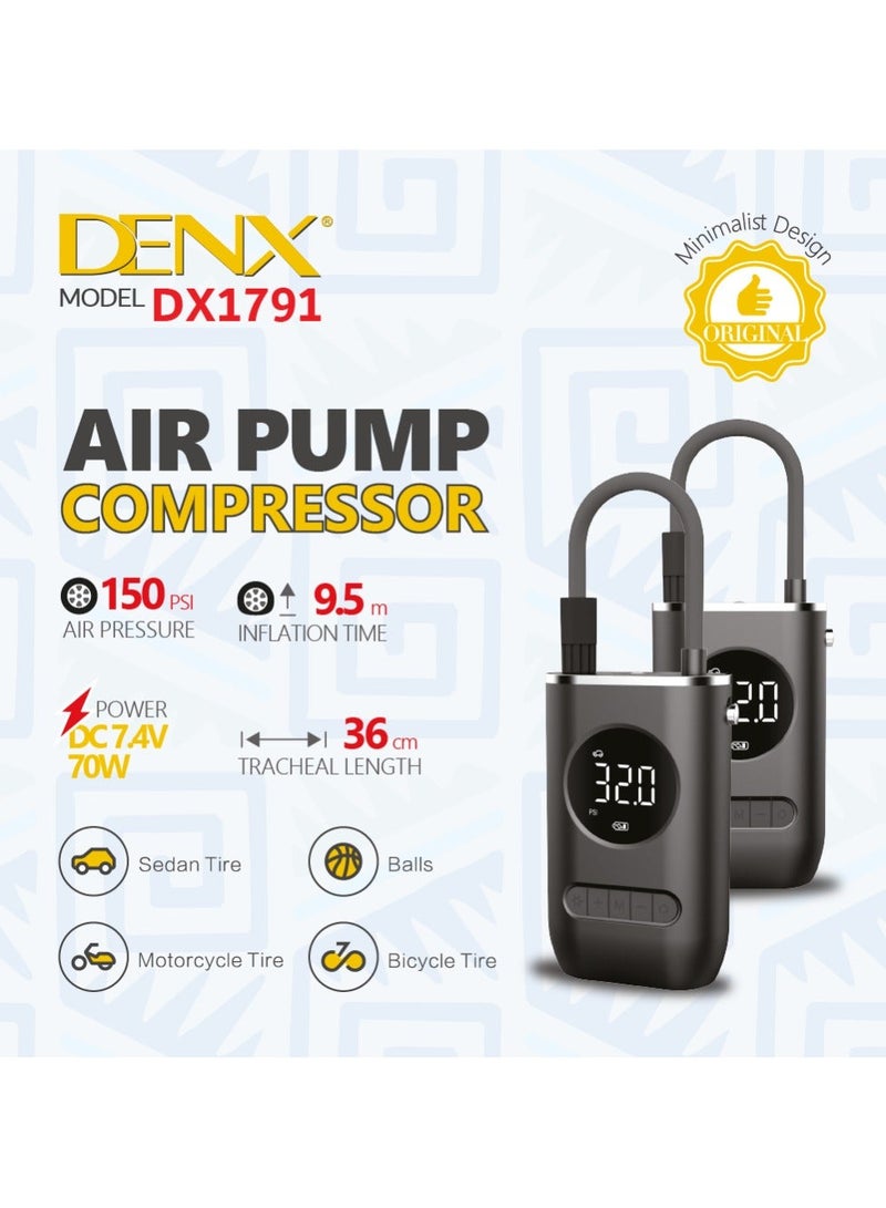 Denx Portable Compact Wireless Intelligent Digital Electric Air Inflator Pump Suitable For Bicycle Car Motorcycle Tires - From Denx - Image 3
