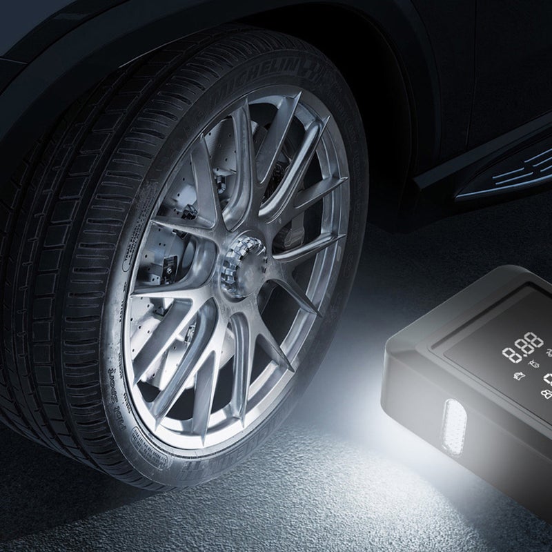 Car mounted inflation pump, car emergency start power supply, 2-in-1 tire inflation pump, suitable for cars with displacement below 12V/4.0L, with LED lighting, can be used as a power bank, ordinary battery clip - Image 5