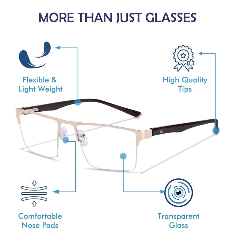 Redex Rectangular Unisex Full Rim Spectical Frame HMC - Image 4