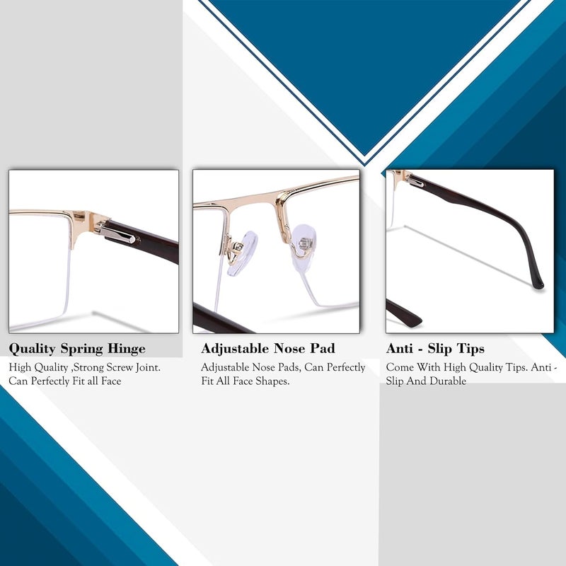 Redex Rectangular Unisex Full Rim Spectical Frame HMC - Image 5