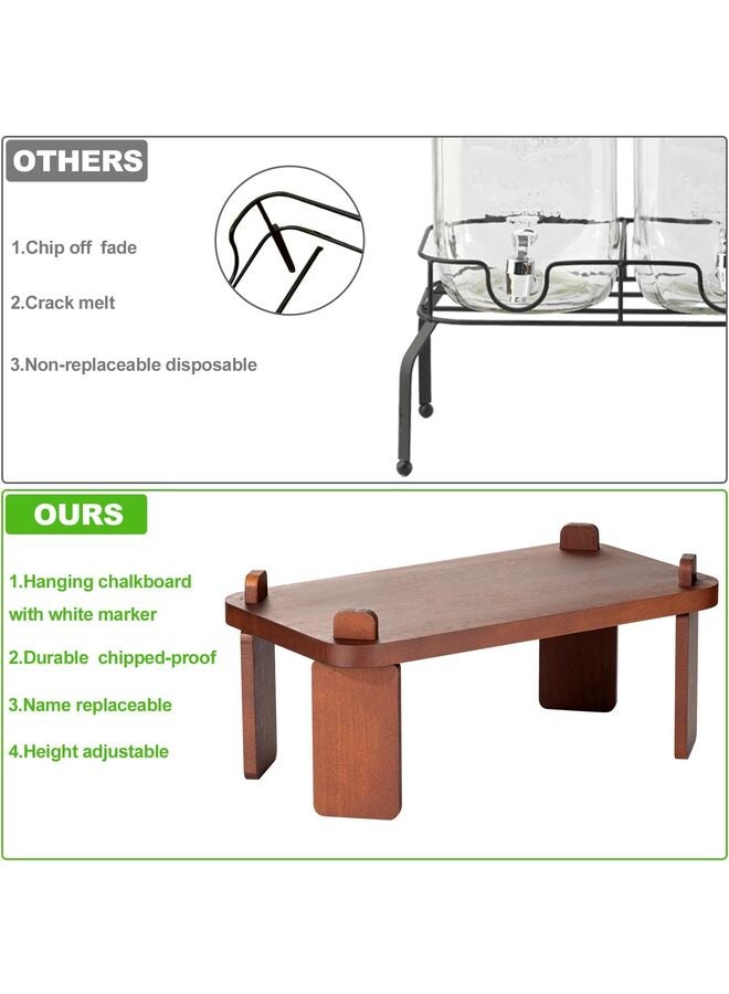 موزع مشروبات زجاجي مع حامل خشبي، موزع مشروبات سعة 4 لتر للثلاجة مع صنبور مانع للتسرب من الفولاذ المقاوم للصدأ وغطاء خشبي، موزع مشروبات لحفلات الحليب - Image 4