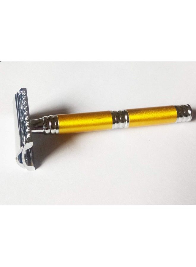 Foreign Holics Perimum Quality Long Handle Golden Safety Razor For Men (Golden) - Image 4
