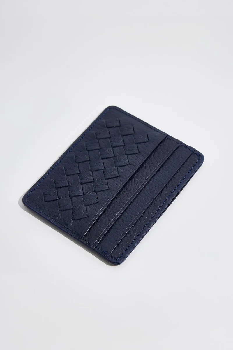 Tudors Men's Leather Navy Blue Wallet