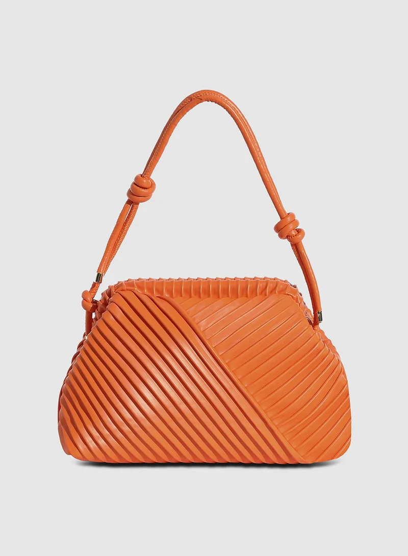 صوص هاوت Textured Pouch Handbag - Orange