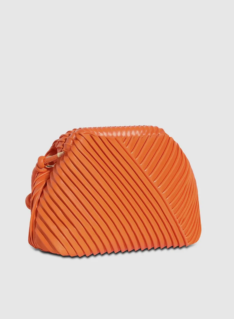 صوص هاوت Textured Pouch Handbag - Orange