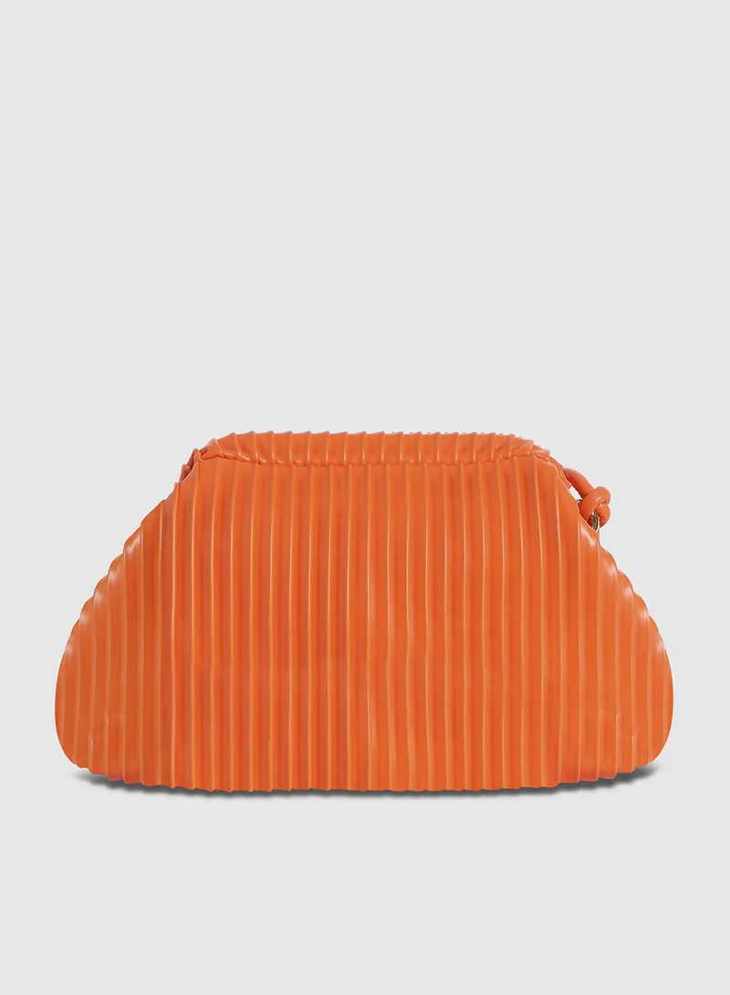 Haute Sauce Textured Pouch Handbag - Orange