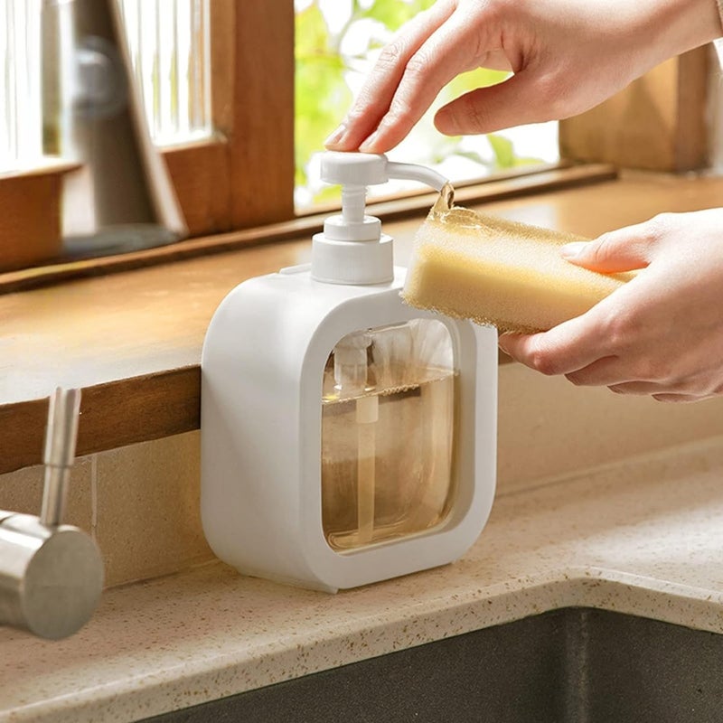 DEVHEART Plastic Minimalist Liquid Soap Dispenser for Bathroom&Kitchen 300Ml,Reusable Multi Purpose,Refillable Empty Pump Bottle-Hand Wash-Dish Wash-Shampoo-Conditioner-Shower Gel-Lotion - Image 3