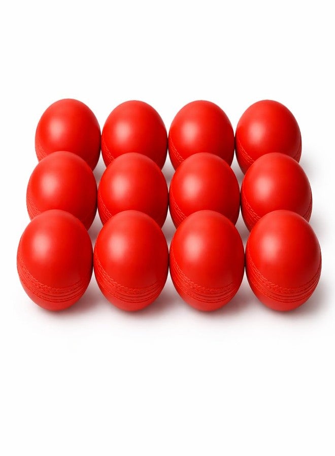 Kiraro Heavy Plastic Cricket Training Ball 80 gm - Hard Plastic Unbreakable Ball for Bowling, Batting & Bounce Drills (Red) (Pack of 12) - Image 1