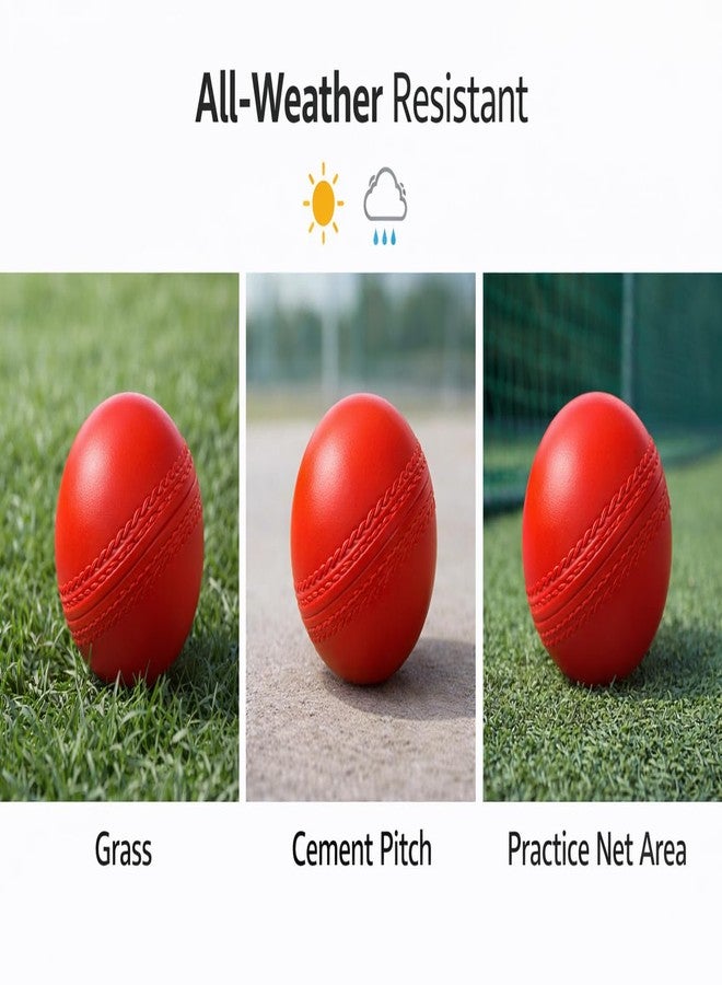Kiraro Heavy Plastic Cricket Training Ball 80 gm - Hard Plastic Unbreakable Ball for Bowling, Batting & Bounce Drills (Red) (Pack of 12) - Image 3