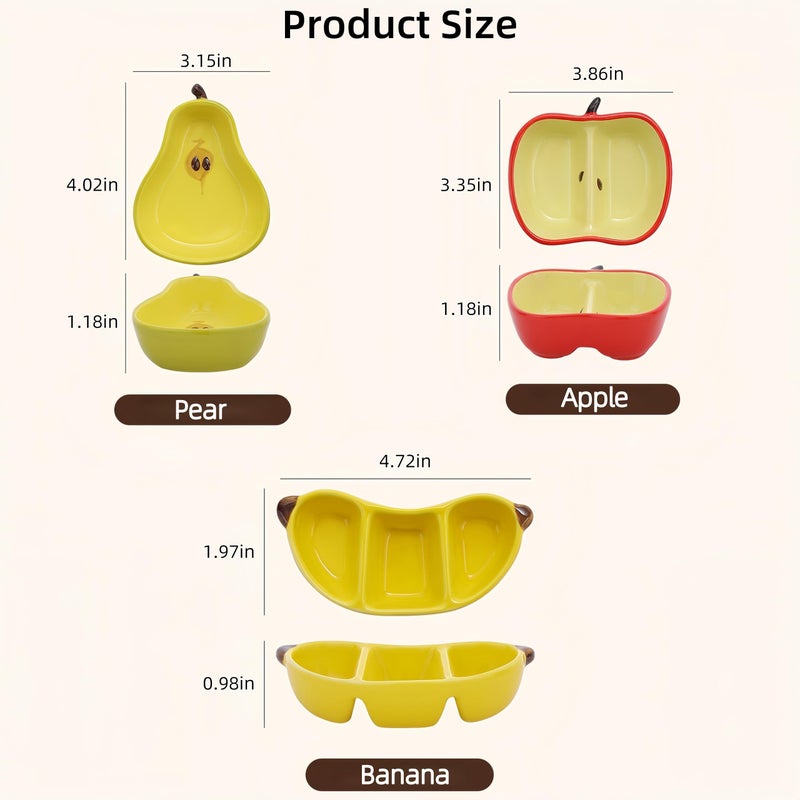 DAECHAO Apple Sauce Cup Ceramic Dipping Dishes Set Soy Sauce Dishes, 3 oz Ceramic Dipping Bowls, Sauce Cups, Dinnerware and Accessories, Housewarming Gifts, Ketchup, BBQ, Party, Charcuterie Accessories - Image 2