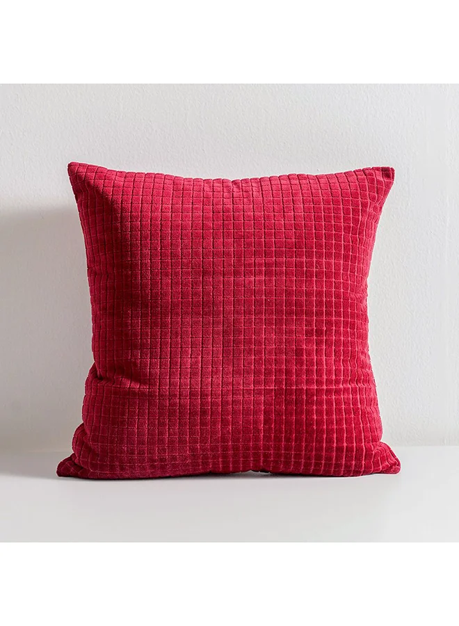 DANUBE HOME Danube Home Gleam Dyed Velvet Cushion Cover - Burgundy - 45x45 cm | Cotton Couch Pillow Cover For Living Room, Bed Room