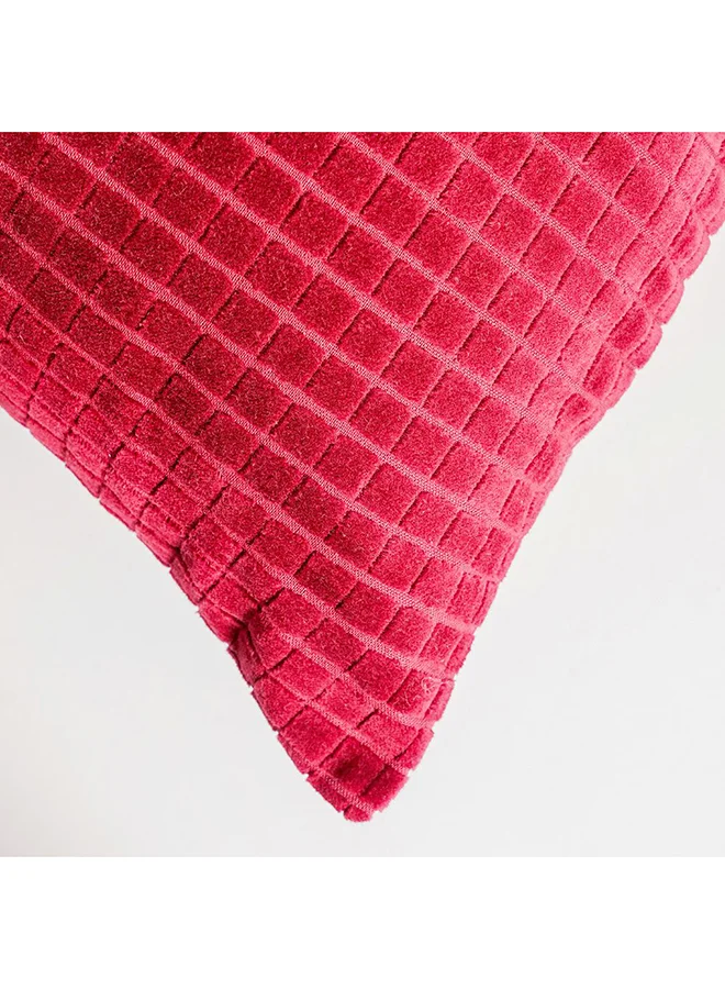 DANUBE HOME Danube Home Gleam Dyed Velvet Cushion Cover - Burgundy - 45x45 cm | Cotton Couch Pillow Cover For Living Room, Bed Room