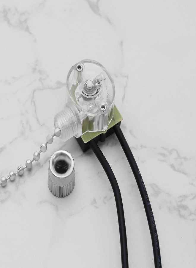 Create idea 2Pcs Pull Chain Switches Replacement JX42B Model Pull Chain Cord Switch Accessories for Wall Lamps Ceiling Fan Wall Fan Table Lamps Silver - Image 5