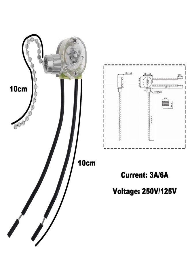 Create idea 2Pcs Pull Chain Switches Replacement JX42B Model Pull Chain Cord Switch Accessories for Wall Lamps Ceiling Fan Wall Fan Table Lamps Silver - Image 4