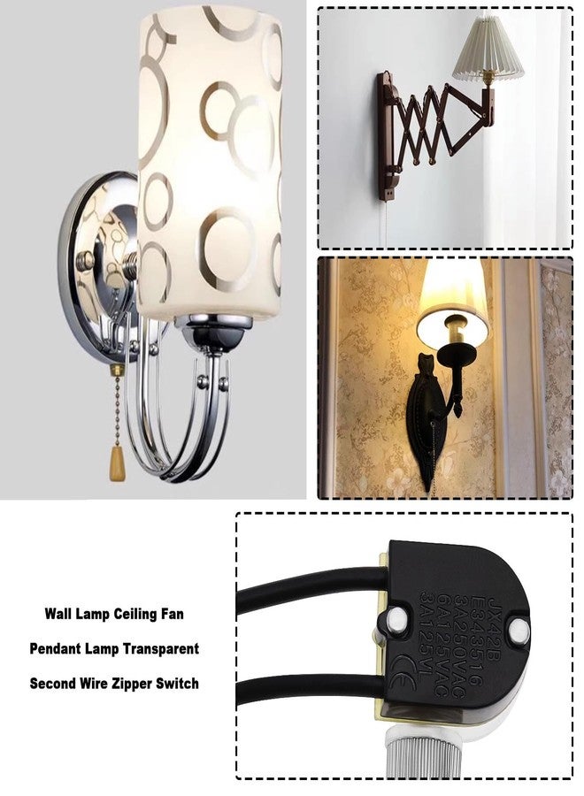 Create idea 2Pcs Pull Chain Switches Replacement JX42B Model Pull Chain Cord Switch Accessories for Wall Lamps Ceiling Fan Wall Fan Table Lamps Silver - Image 2