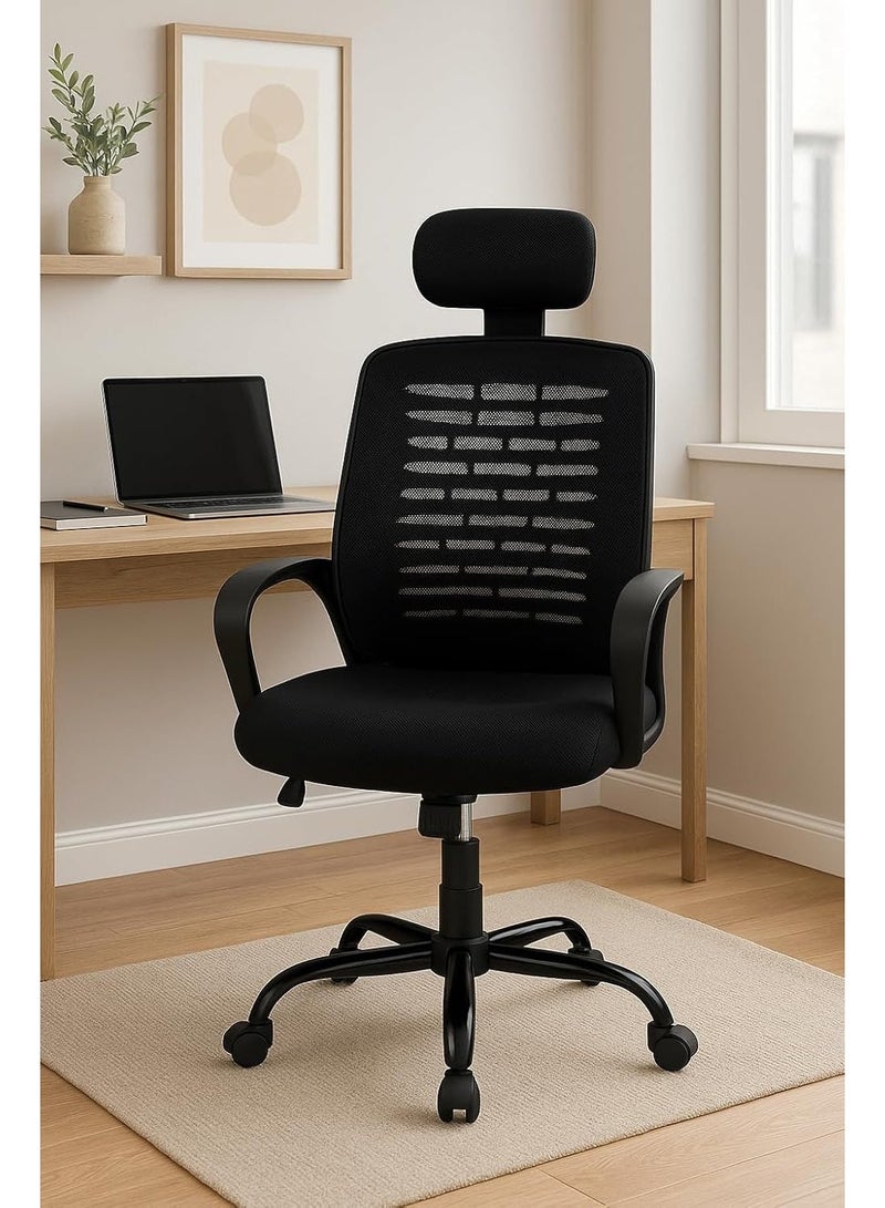 Rama Office Furniture Mesh office chair high back with Black wheels - Image 1