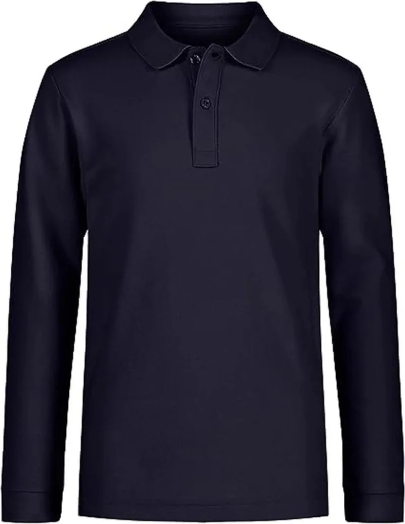 Tezzgelsin Children's Long Sleeve Polo Neck Sweatshirt School Uniform School T-Sweatshirt