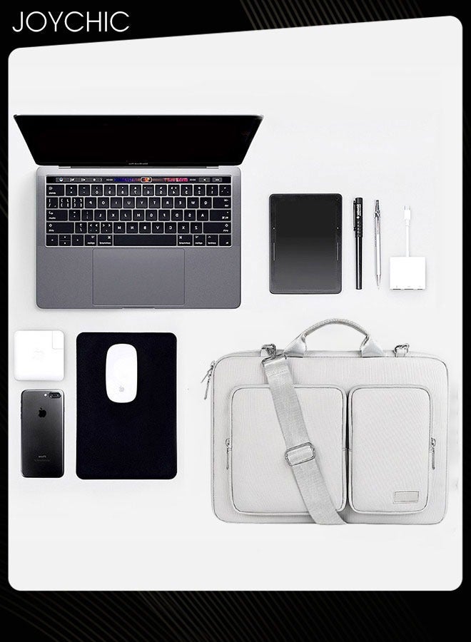 جوي شيك حقيبة كتف واقية للكمبيوتر المحمول نت بوك ماسنجر 360 درجة، حقيبة يد ذات سعة كبيرة للكمبيوتر اللوحي مع جيب أمامي مقاس 13.3 بوصة للرجال والنساء والسفر المدرسي - Image 4