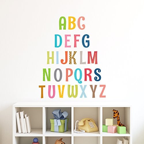 DECOWALL DS8-1701A Uppercase Alphabet ABC Letter Kids Wall Stickers Wall Decals Peel and Stick Removable Wall Stickers for Kids Nursery Bedroom Living Room décor - Image 2