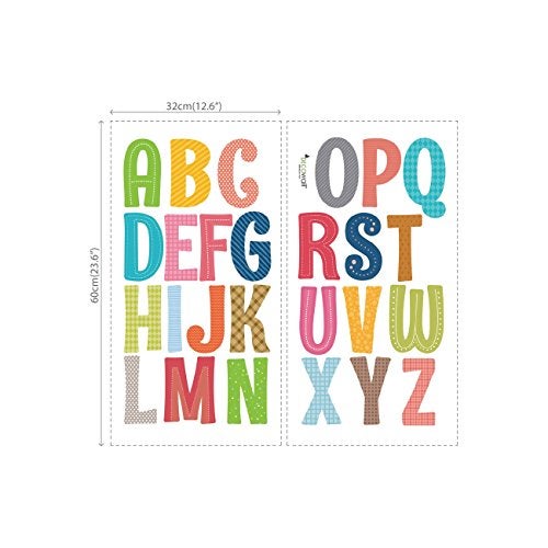 DECOWALL DS8-1701A Uppercase Alphabet ABC Letter Kids Wall Stickers Wall Decals Peel and Stick Removable Wall Stickers for Kids Nursery Bedroom Living Room décor - Image 5