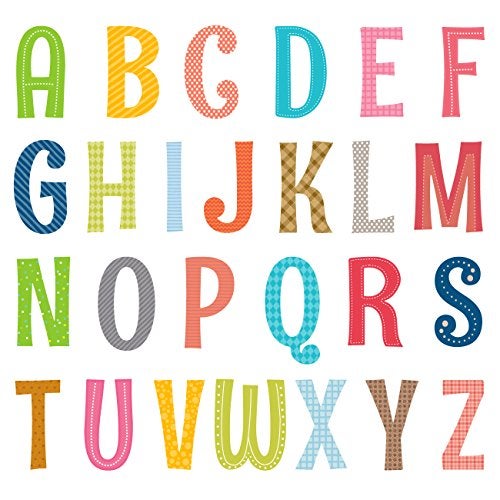 DECOWALL DS8-1701A Uppercase Alphabet ABC Letter Kids Wall Stickers Wall Decals Peel and Stick Removable Wall Stickers for Kids Nursery Bedroom Living Room décor - Image 1
