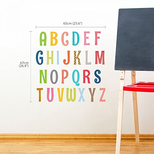 DECOWALL DS8-1701A Uppercase Alphabet ABC Letter Kids Wall Stickers Wall Decals Peel and Stick Removable Wall Stickers for Kids Nursery Bedroom Living Room décor - Image 3
